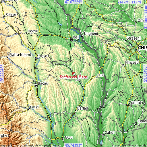 Topographic map of Ştefan cel Mare