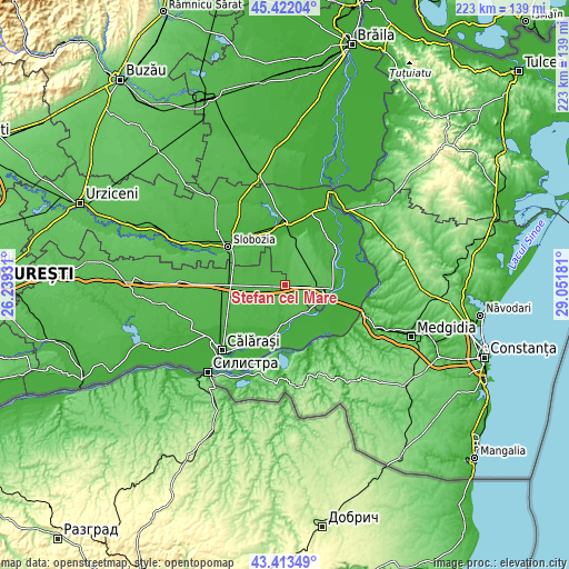 Topographic map of Ștefan cel Mare