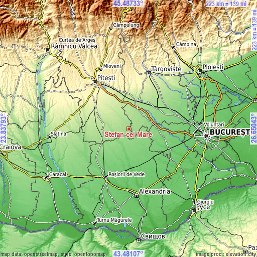 Topographic map of Ştefan cel Mare