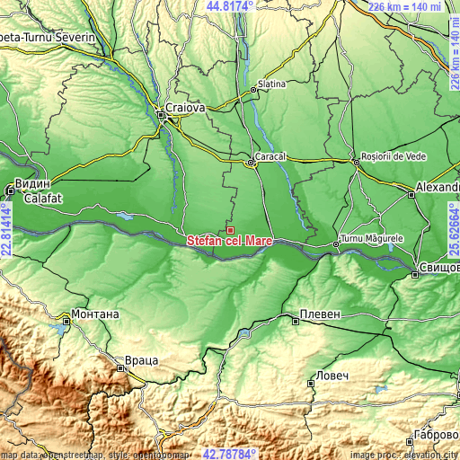 Topographic map of Ştefan cel Mare