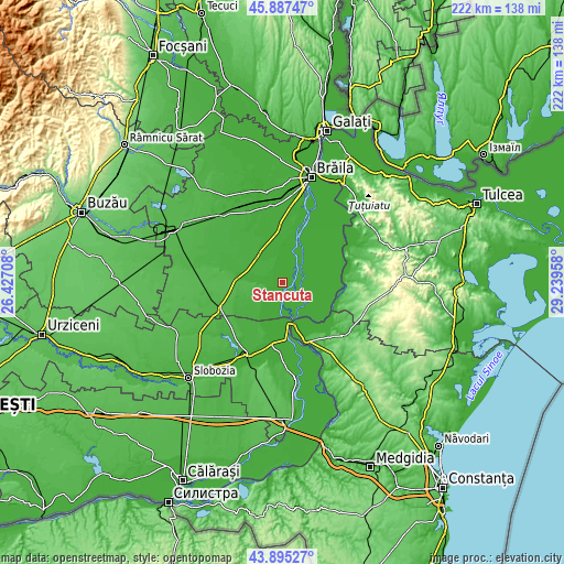 Topographic map of Stăncuţa