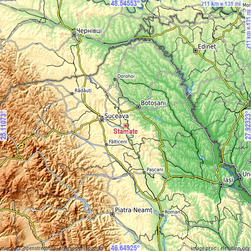 Topographic map of Stamate