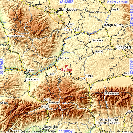 Topographic map of Şpring