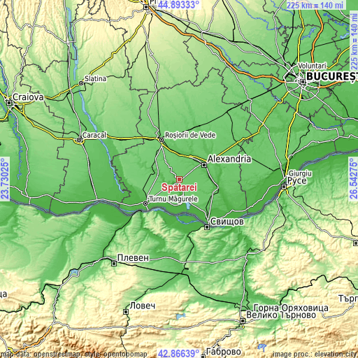 Topographic map of Spătărei