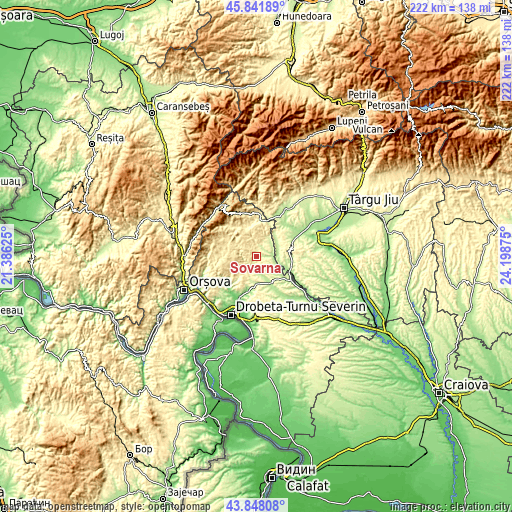 Topographic map of Şovarna