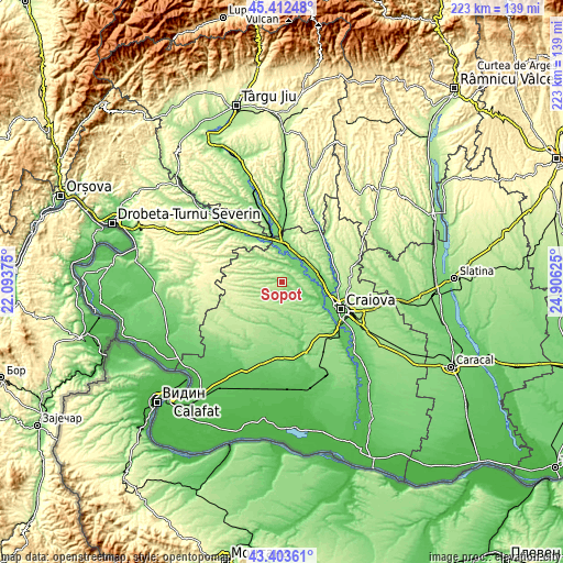 Topographic map of Sopot