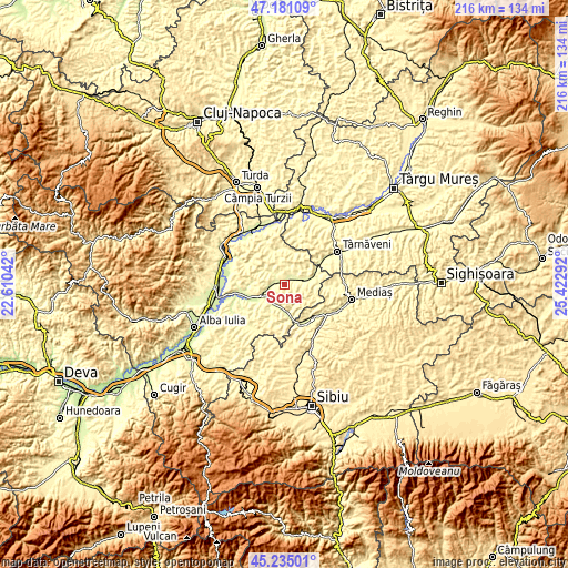 Topographic map of Şona