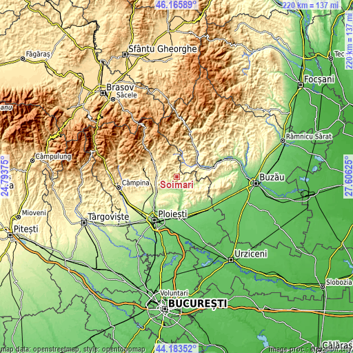 Topographic map of Şoimari