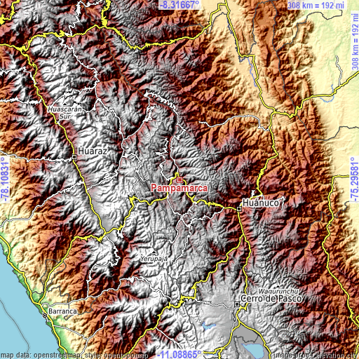 Topographic map of Pampamarca