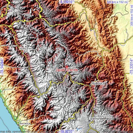 Topographic map of Jacas Grande
