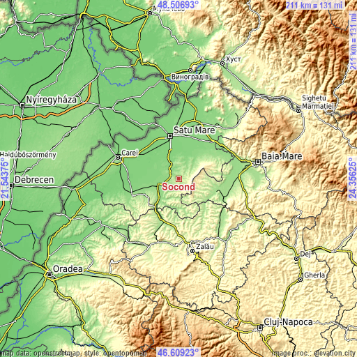 Topographic map of Socond