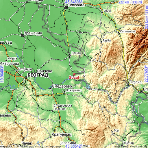 Topographic map of Socol