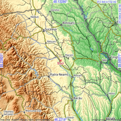 Topographic map of Soci