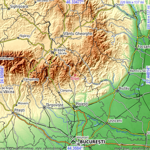 Topographic map of Slon