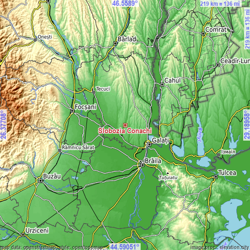 Topographic map of Slobozia Conachi