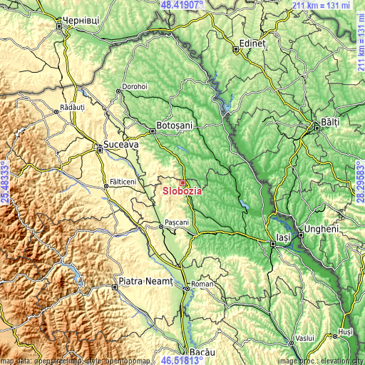 Topographic map of Slobozia