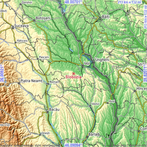 Topographic map of Slobozia