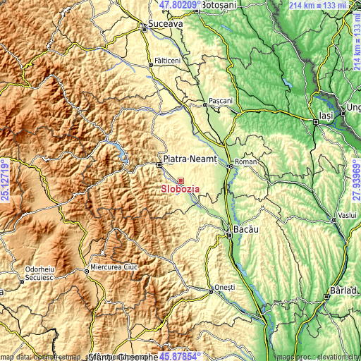 Topographic map of Slobozia