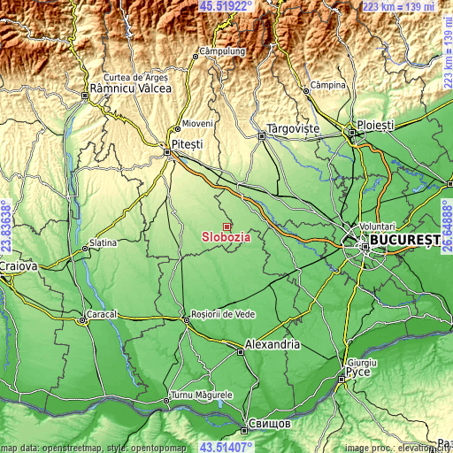 Topographic map of Slobozia