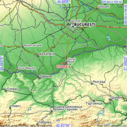 Topographic map of Slobozia