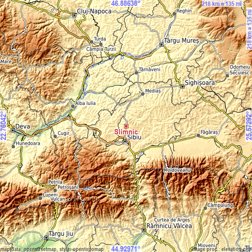 Topographic map of Slimnic