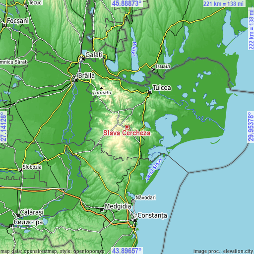 Topographic map of Slava Cercheză