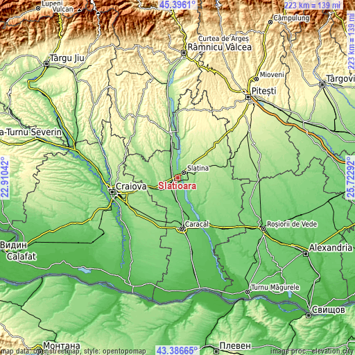 Topographic map of Slătioara