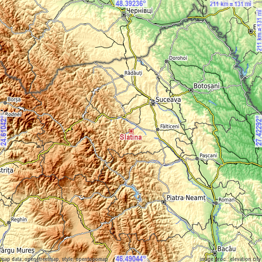 Topographic map of Slatina