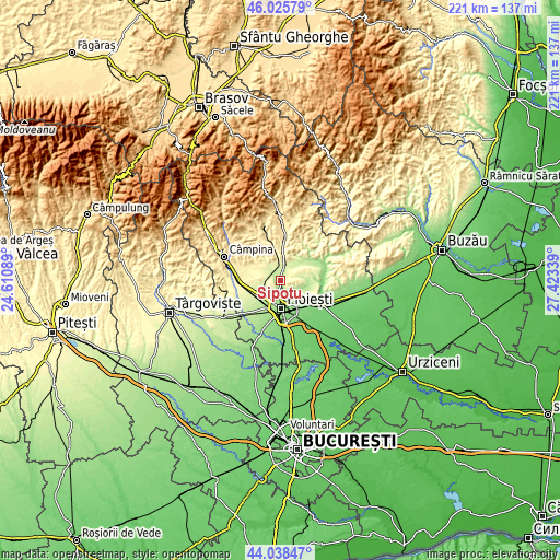 Topographic map of Șipotu