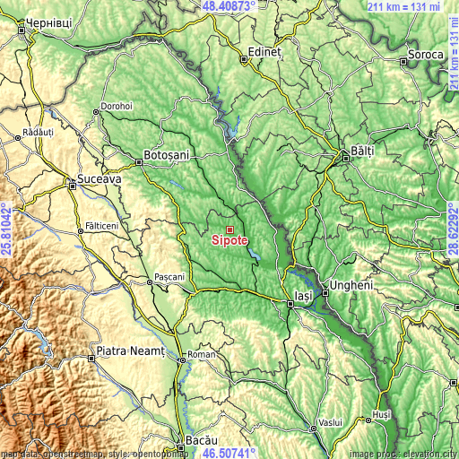 Topographic map of Şipote