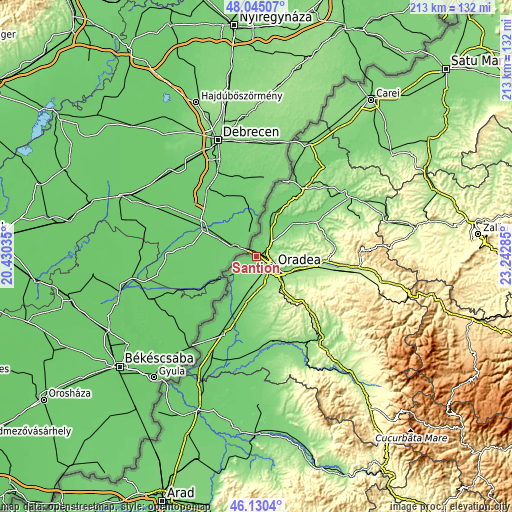 Topographic map of Sântion