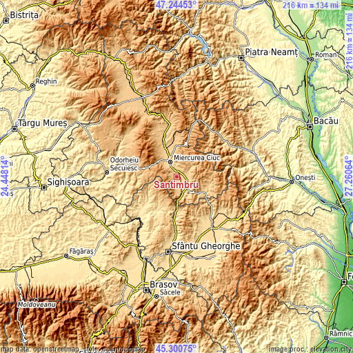 Topographic map of Sântimbru