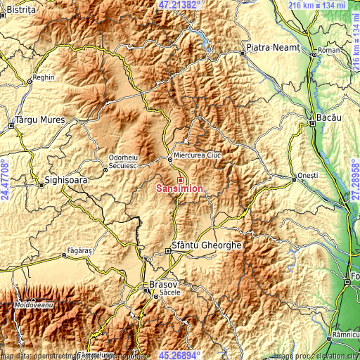 Topographic map of Sânsimion