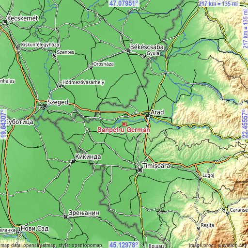 Topographic map of Sânpetru German