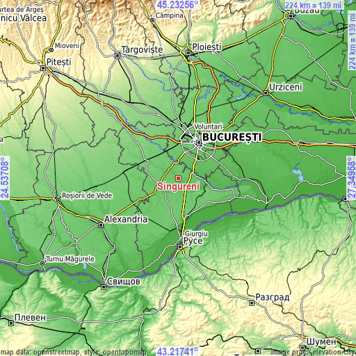 Topographic map of Singureni