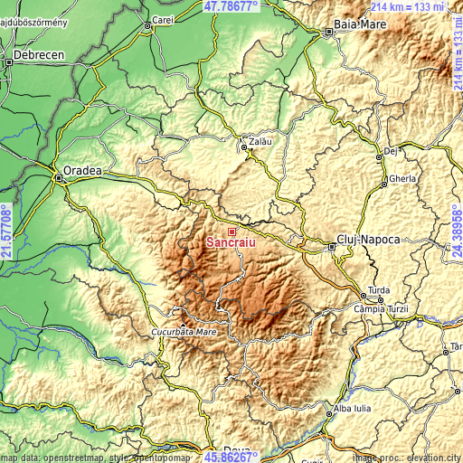 Topographic map of Sâncraiu