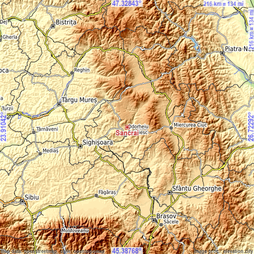 Topographic map of Sâncrai