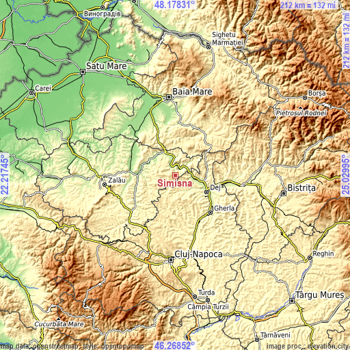 Topographic map of Șimișna