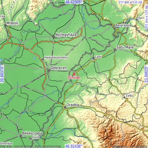 Topographic map of Şimian