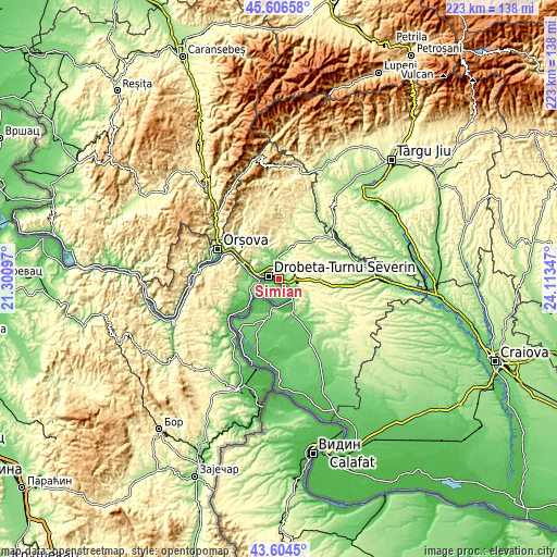 Topographic map of Şimian