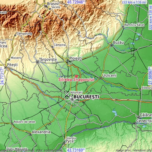 Topographic map of Siliștea Snagovului