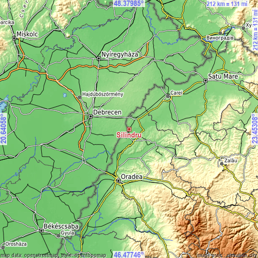 Topographic map of Șilindru