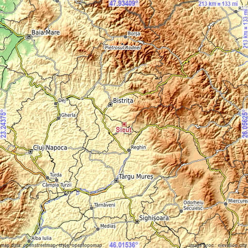 Topographic map of Şieuţ