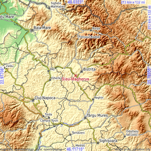 Topographic map of Şieu-Măgheruş