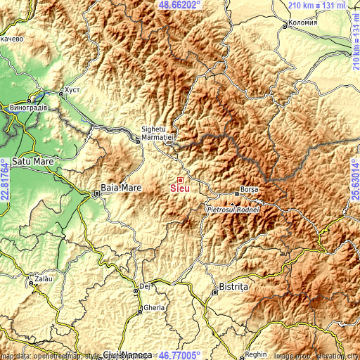 Topographic map of Șieu