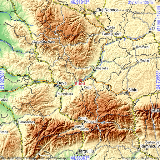Topographic map of Şibot