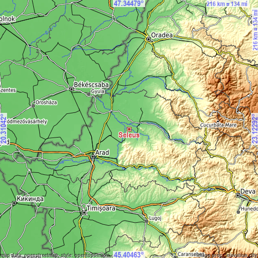 Topographic map of Seleuş