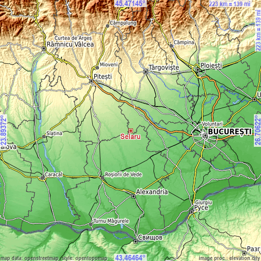 Topographic map of Şelaru