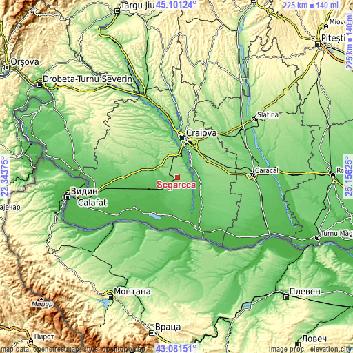 Topographic map of Segarcea