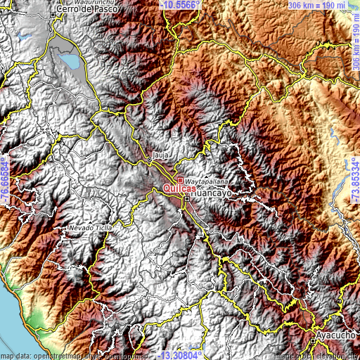 Topographic map of Quilcas